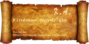 Kirnbauer Aszpázia névjegykártya